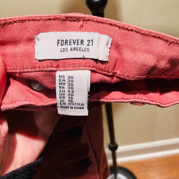 Forever 21 Dark Blush Pink Denim Button Skirt - Picture 4 of 6